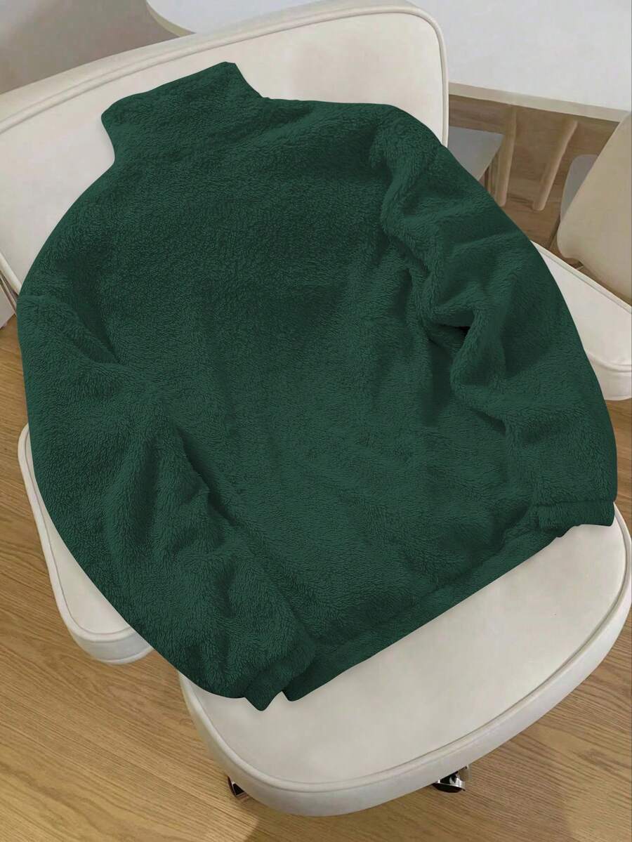 Men's Patchwork Stand Collar Half-Zip Fleece Sweatshirt