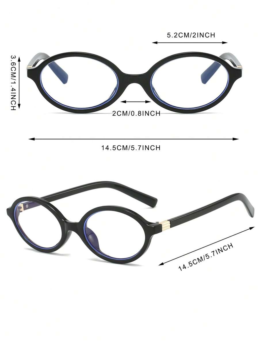 Women's Transparent Oval PC Clear Glasses