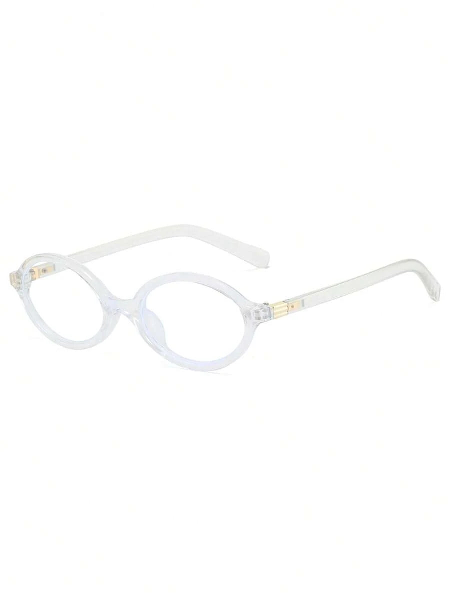 Women's Transparent Oval PC Clear Glasses