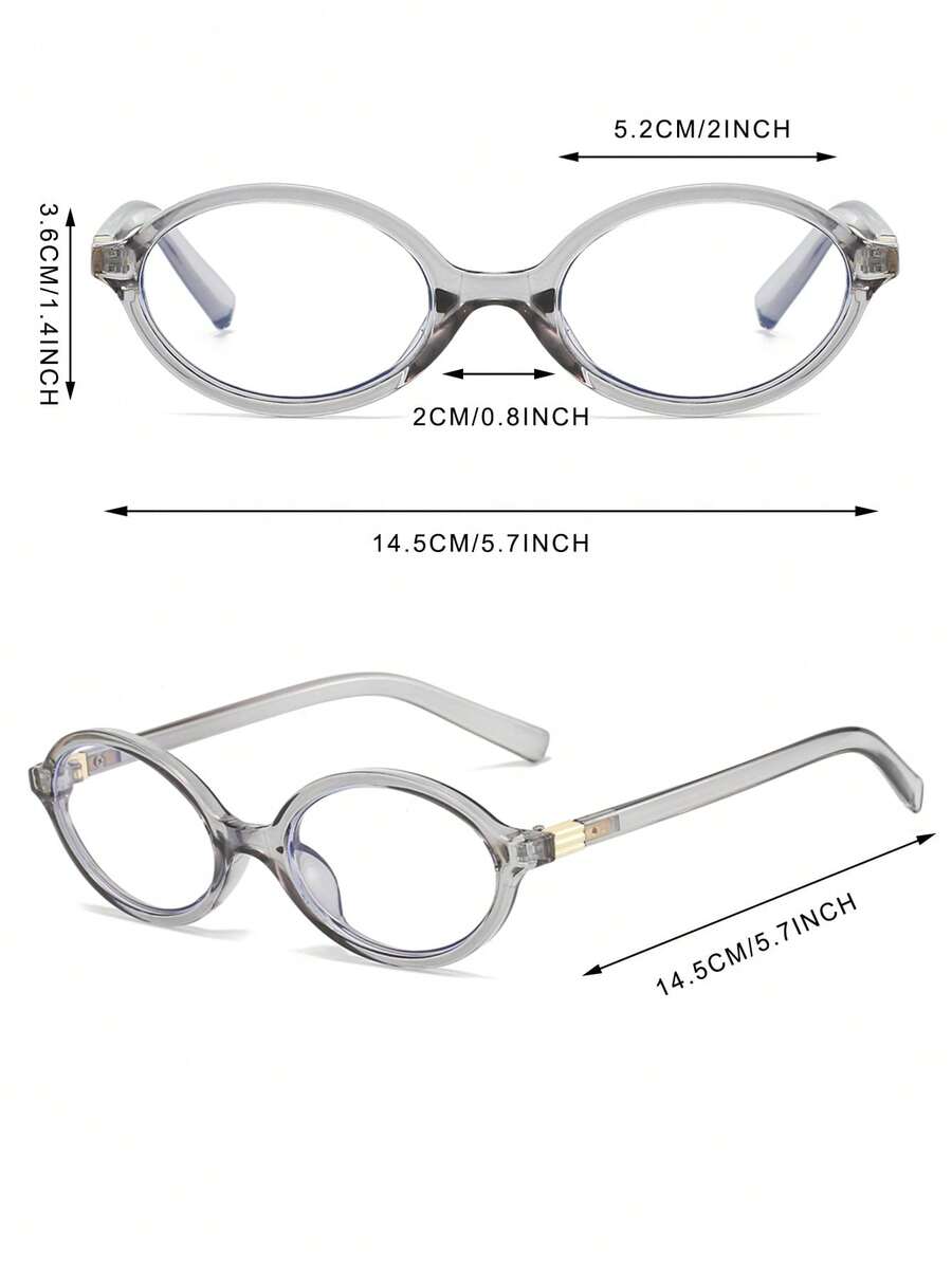 Women's Transparent Oval PC Clear Glasses