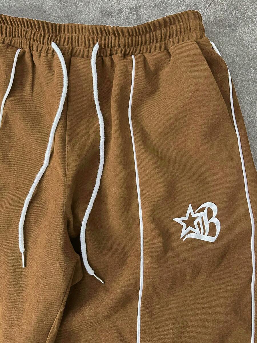 Men's 2pc Zip-Up Jacket And Drawstring Waist Long Pants Set