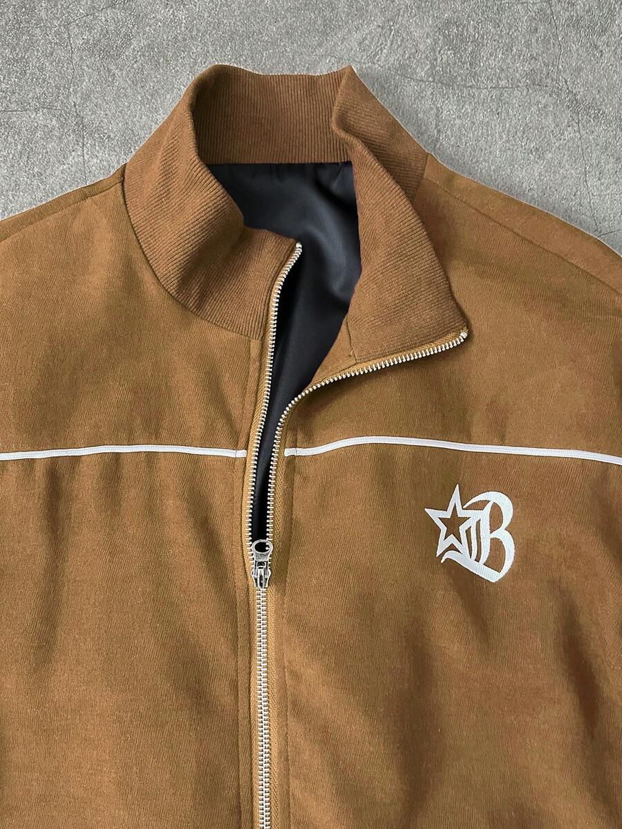 Men's 2pc Zip-Up Jacket And Drawstring Waist Long Pants Set