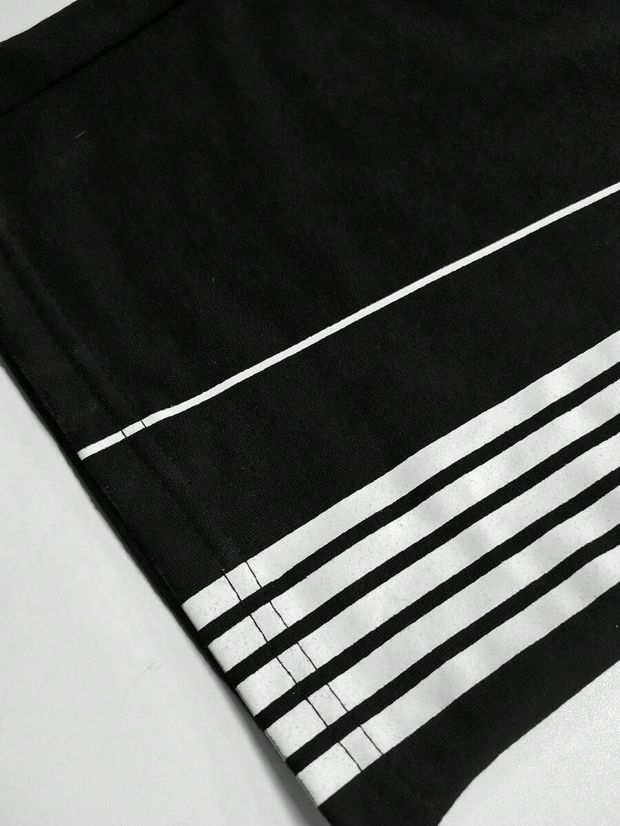 Letter Stripe T-Shirt And Pants Set