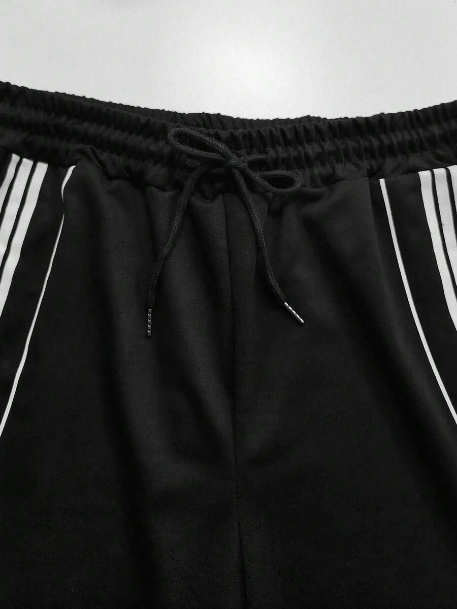 Letter Stripe T-Shirt And Pants Set