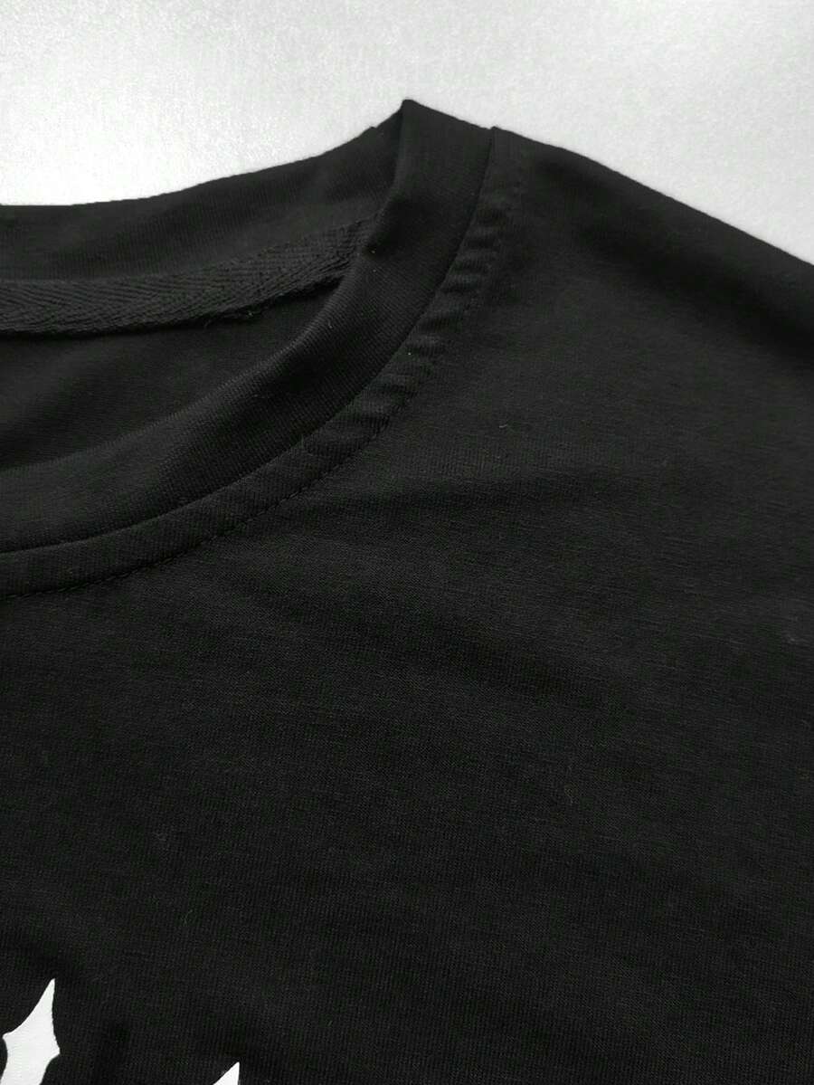 Letter Stripe T-Shirt And Pants Set