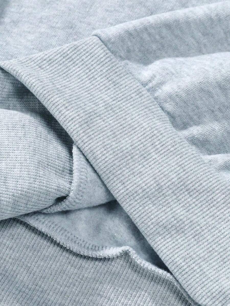 Cross Print Embroidered Hoodie Sweatshirt Set