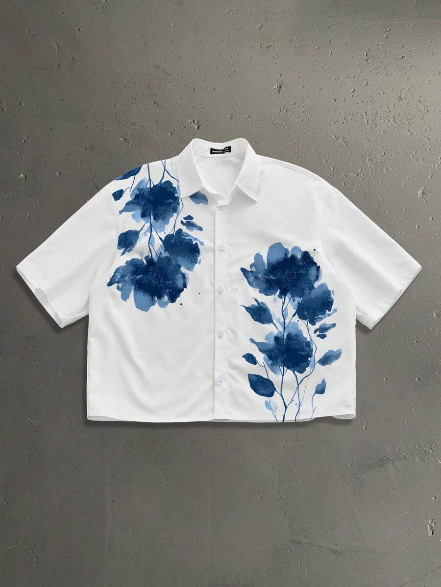 Men's Floral Casual Short Sleeve Shirt