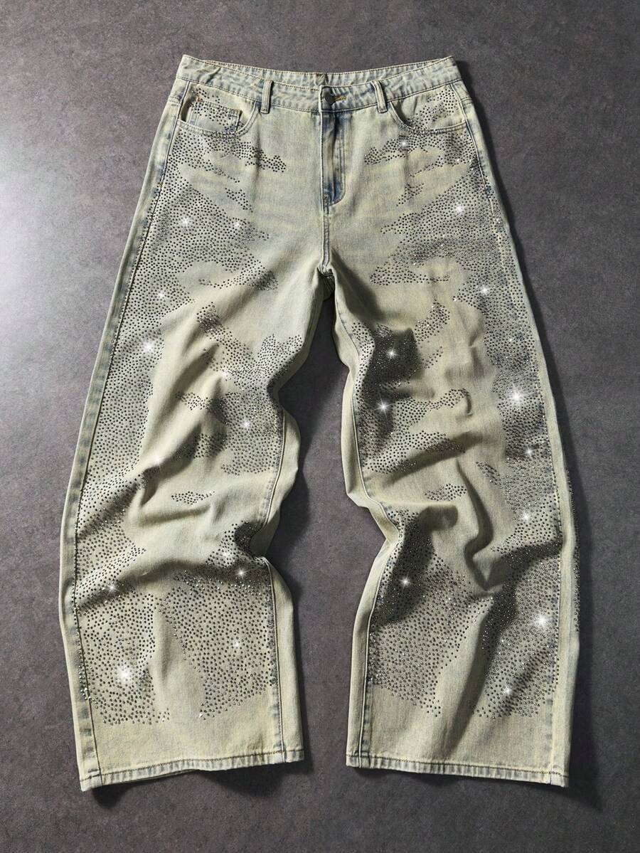 Floral Tiger Print Wide Leg Jeans