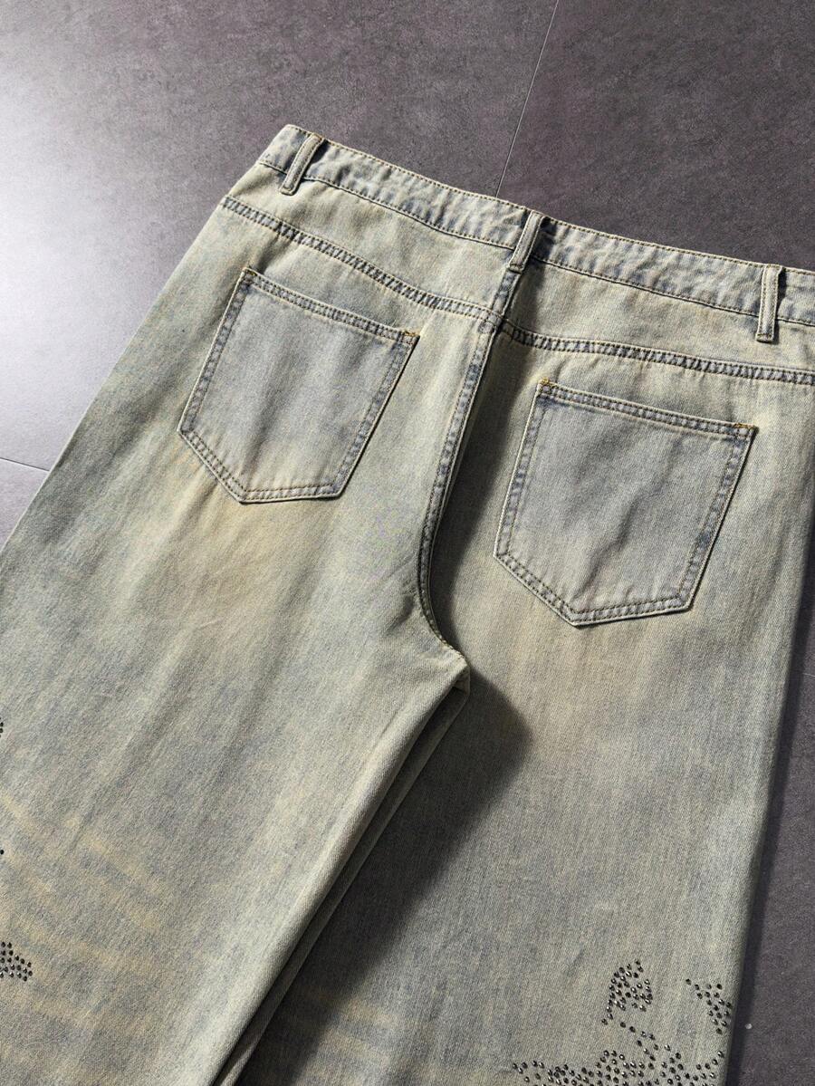 Floral Tiger Print Wide Leg Jeans