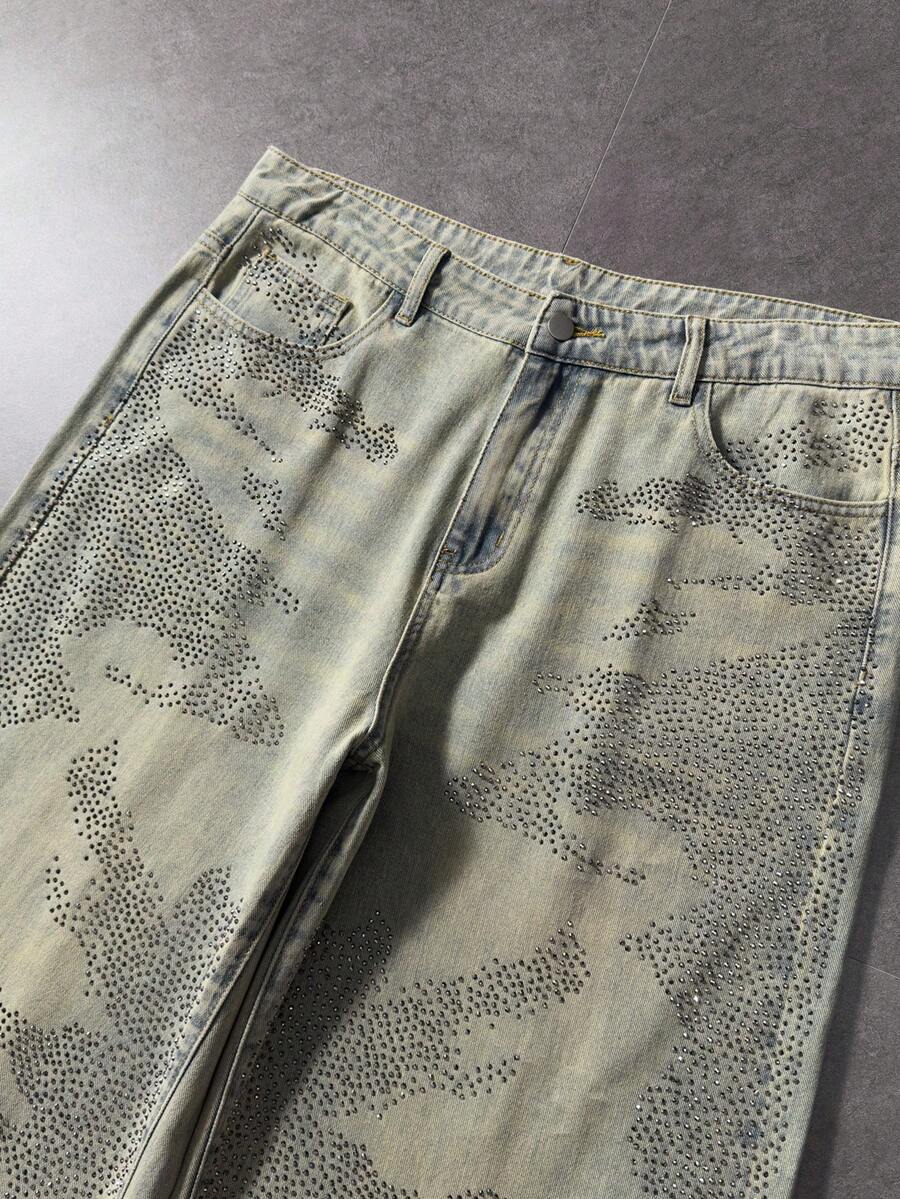 Floral Tiger Print Wide Leg Jeans