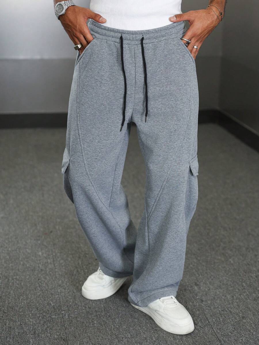 Men's Elastic Waist Strap-Divider Casual Sweatpants