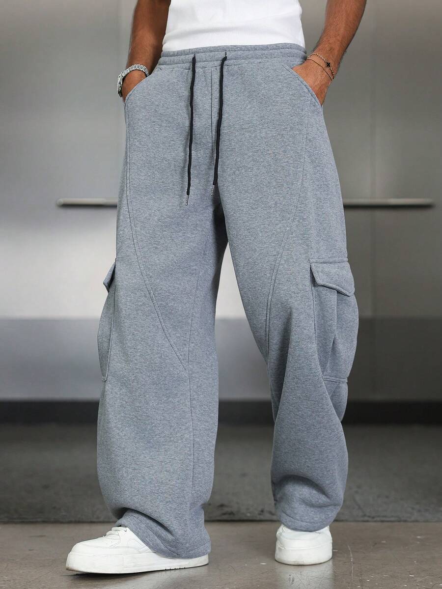Men's Elastic Waist Strap-Divider Casual Sweatpants