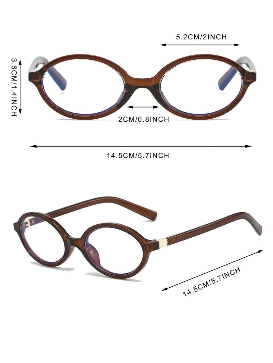 Women's Transparent Oval PC Clear Glasses