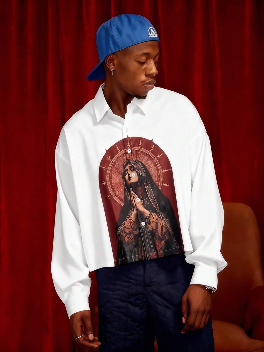 Men's Casual Long Sleeve Printed Shirt