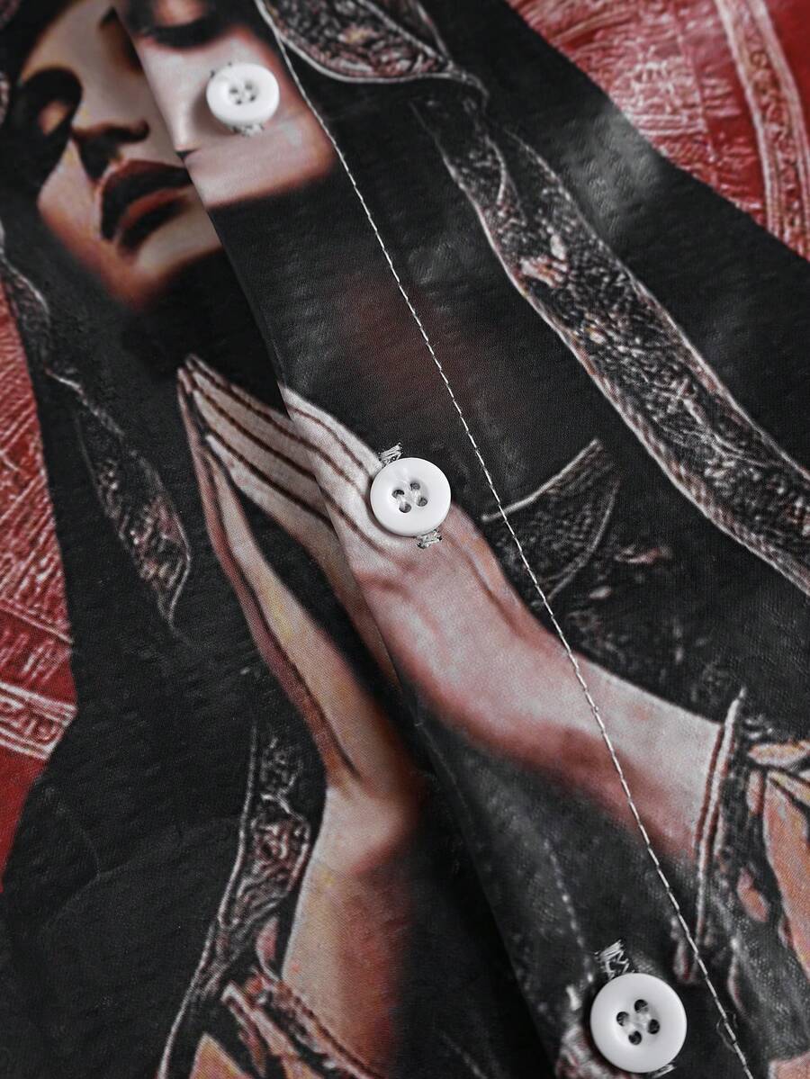 Men's Casual Long Sleeve Printed Shirt