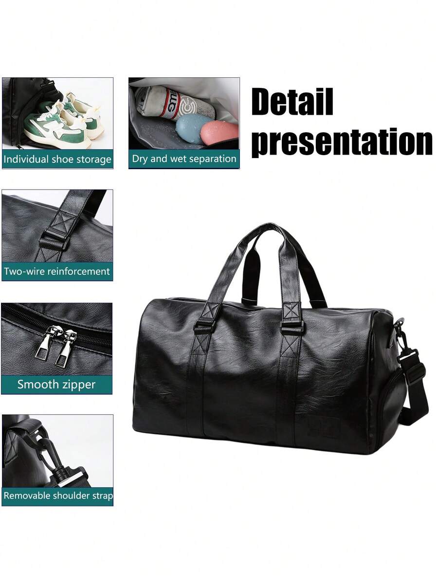 Large Capacity Retro PU Soft Leather Travel Bag