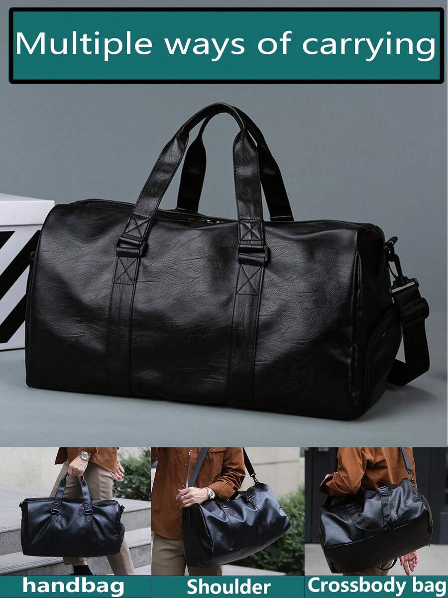 Large Capacity Retro PU Soft Leather Travel Bag