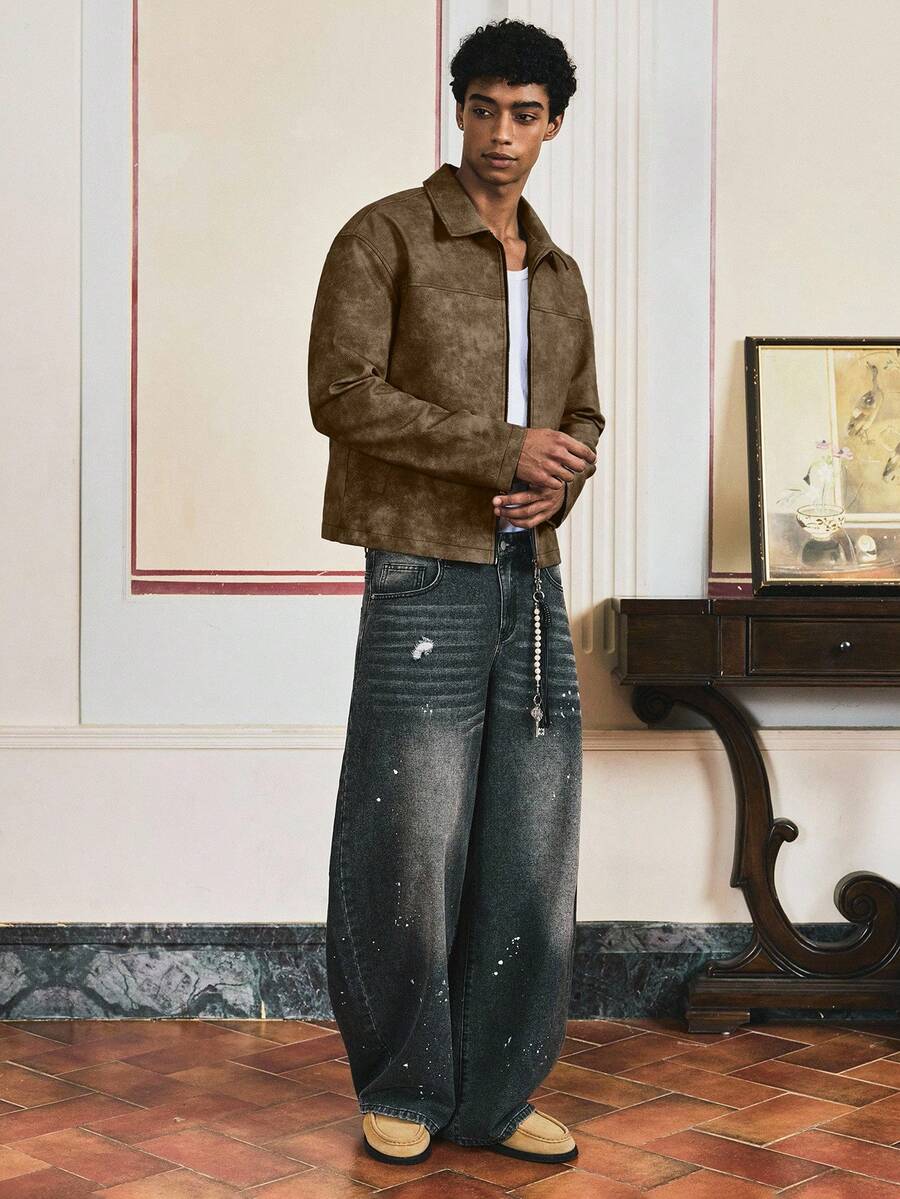 Men's Retro Style Long Sleeve Short Jacket