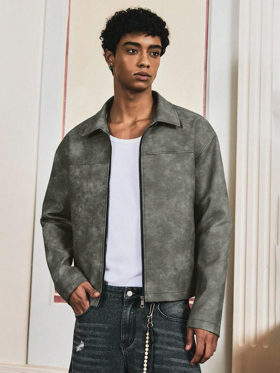 Men's Retro Style Long Sleeve Short Jacket