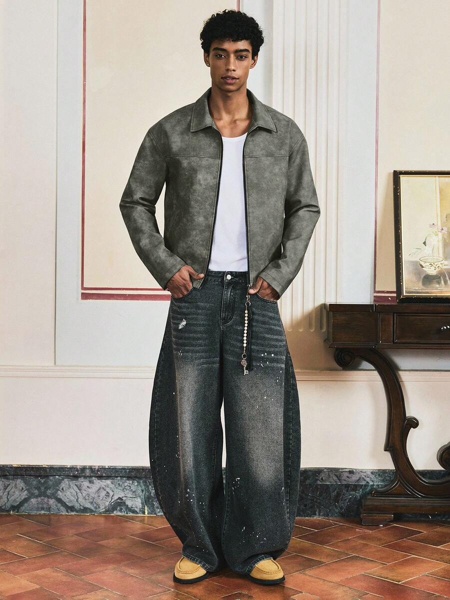 Men's Retro Style Long Sleeve Short Jacket