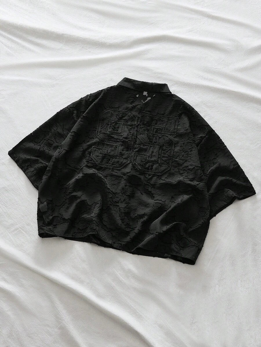 Men's Plaid Woven Short Sleeve Cropped Shirt