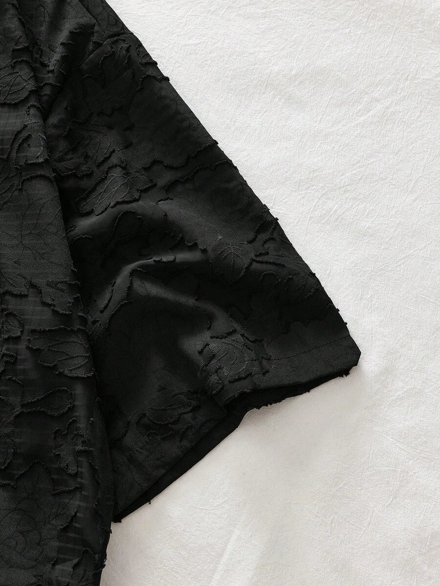 Men's Plaid Woven Short Sleeve Cropped Shirt