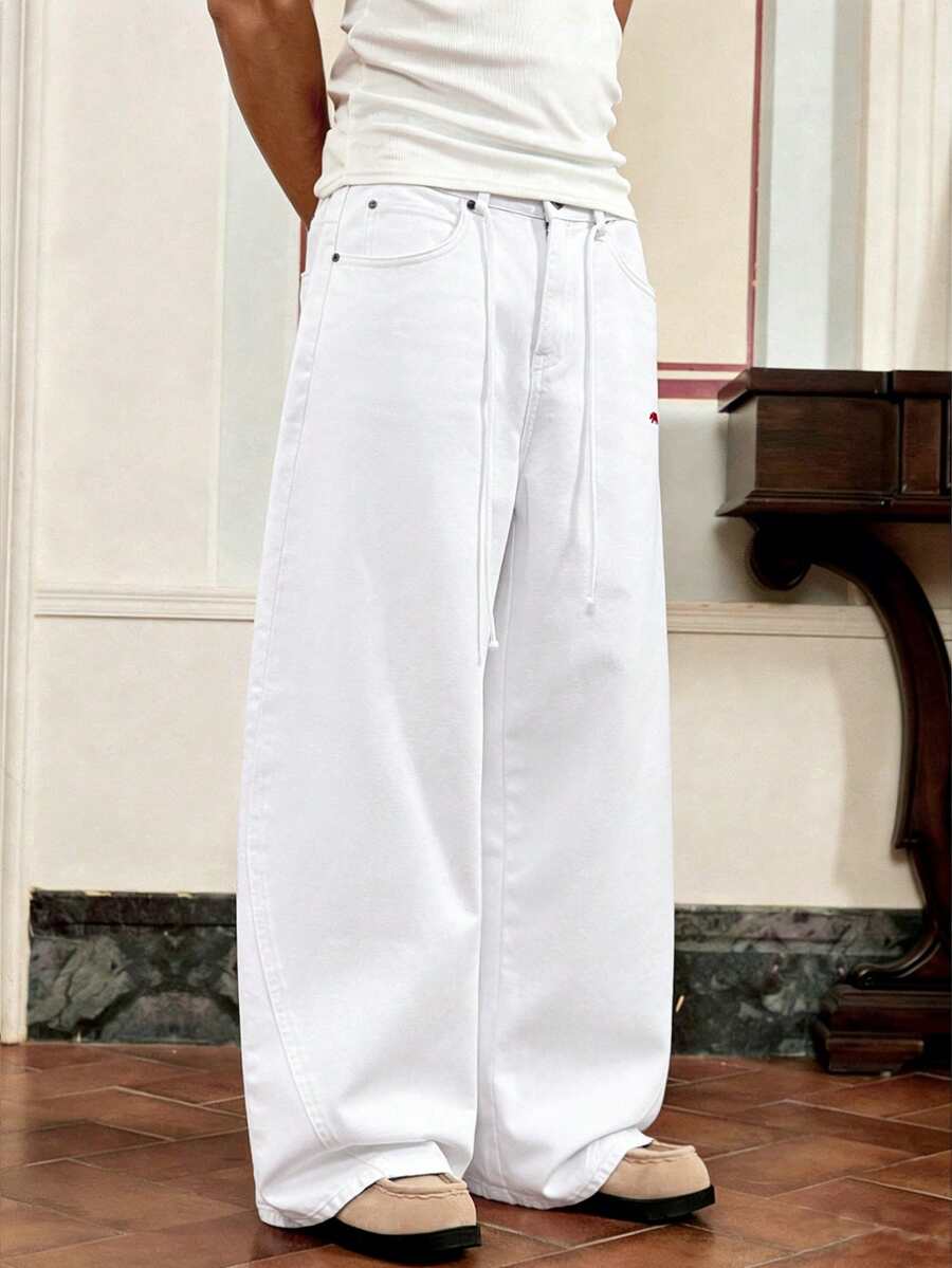 Men's Loose Fit Wide-Leg Pocket Jeans