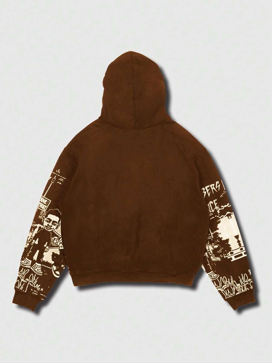 Men's Casual Cartoon Print Hoodie