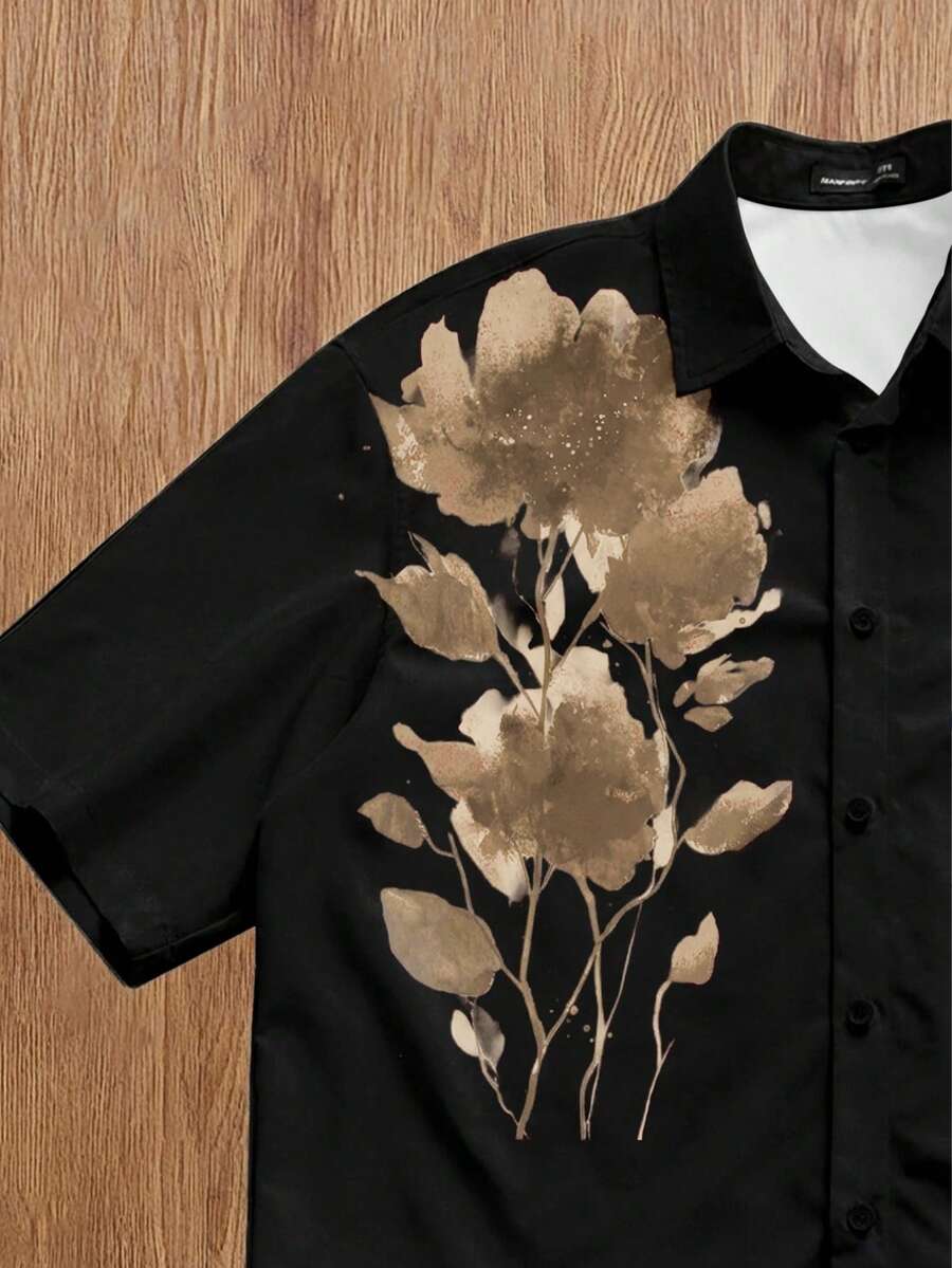 Men's Floral Casual Short Sleeve Shirt