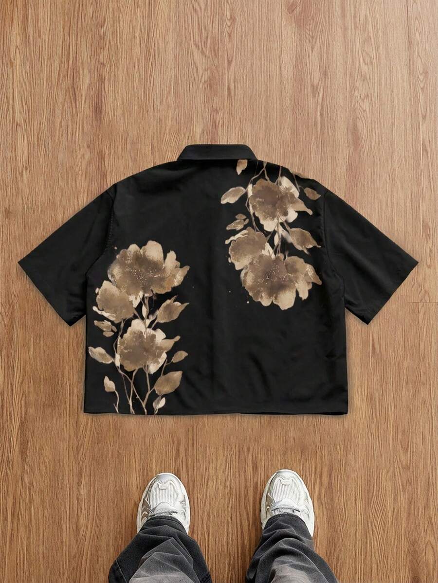 Men's Floral Casual Short Sleeve Shirt