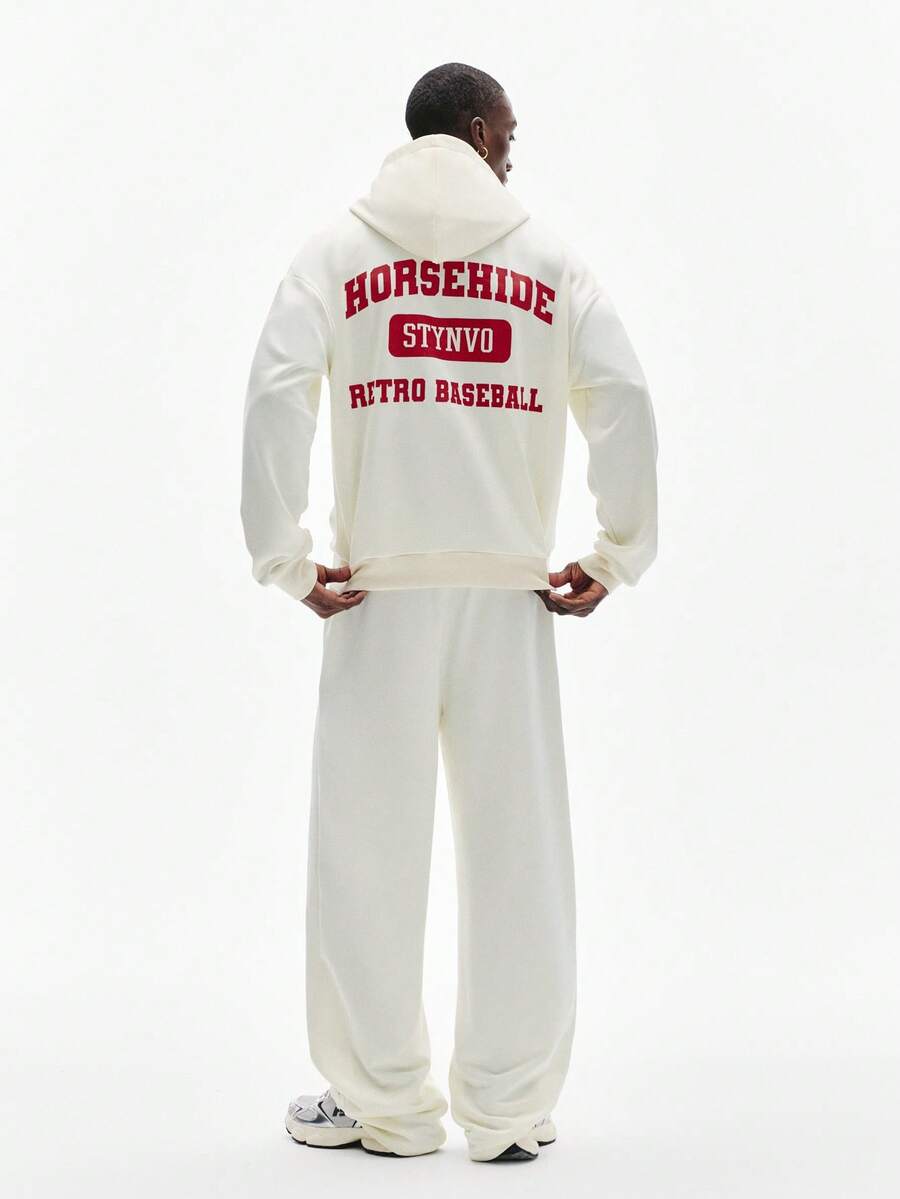 Embroidered Hoodie Wide Leg Sweatpants Set