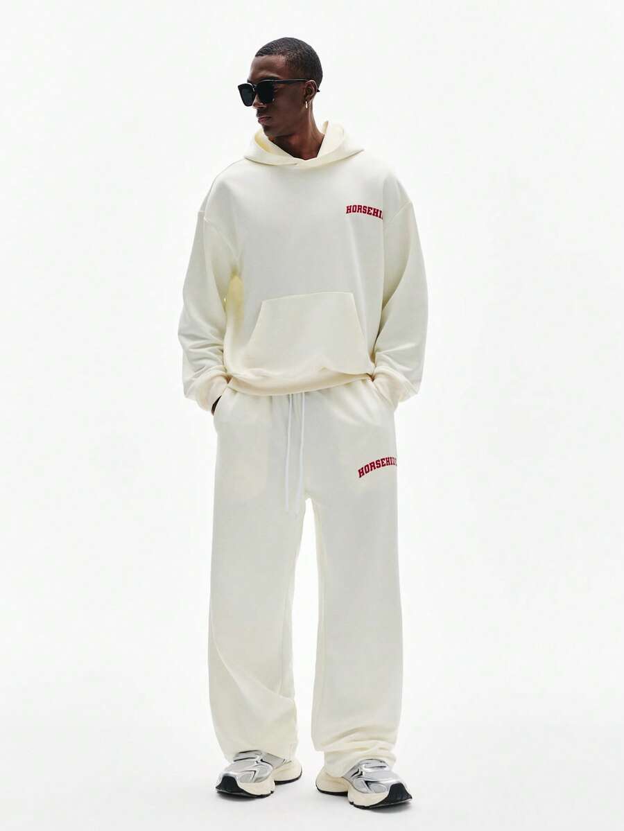 Embroidered Hoodie Wide Leg Sweatpants Set
