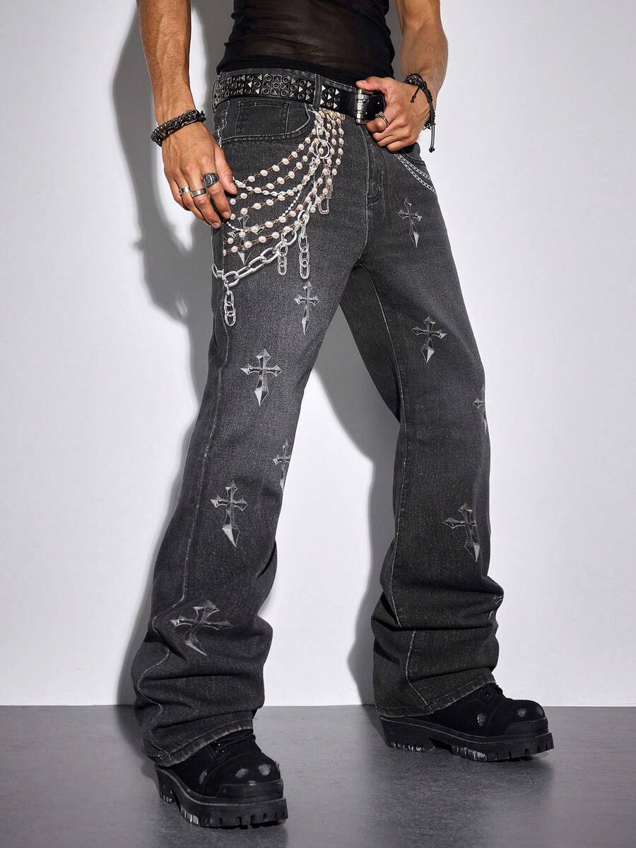 Contrast Color Pocket Denim Jeans