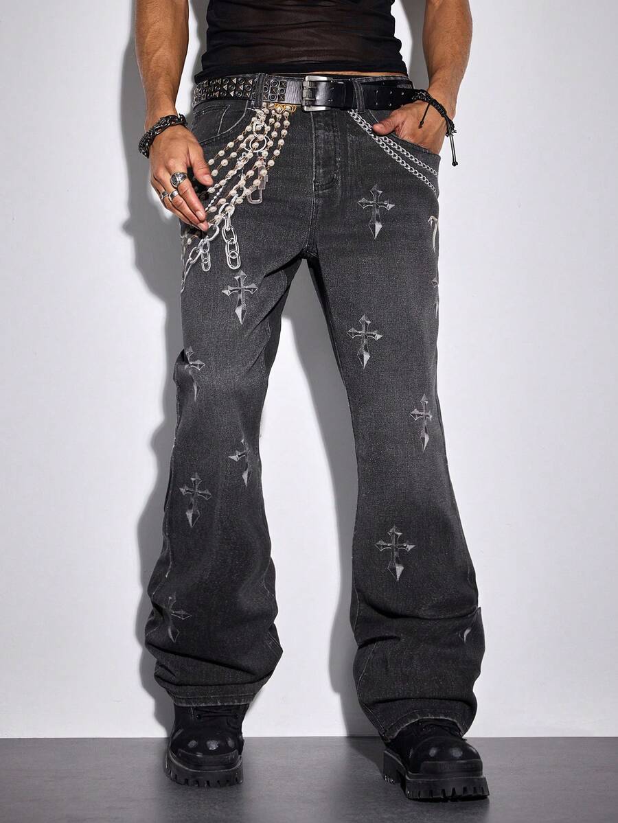 Contrast Color Pocket Denim Jeans