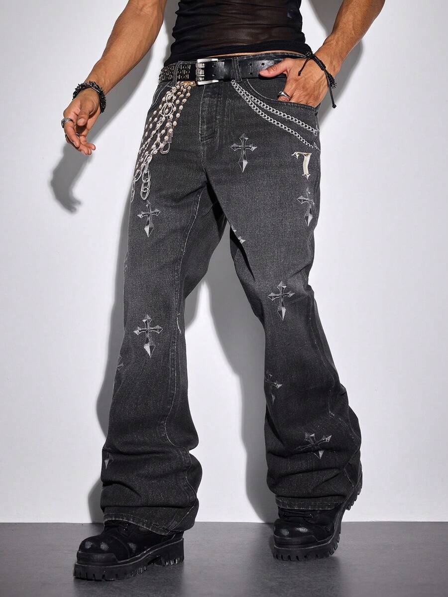 Contrast Color Pocket Denim Jeans