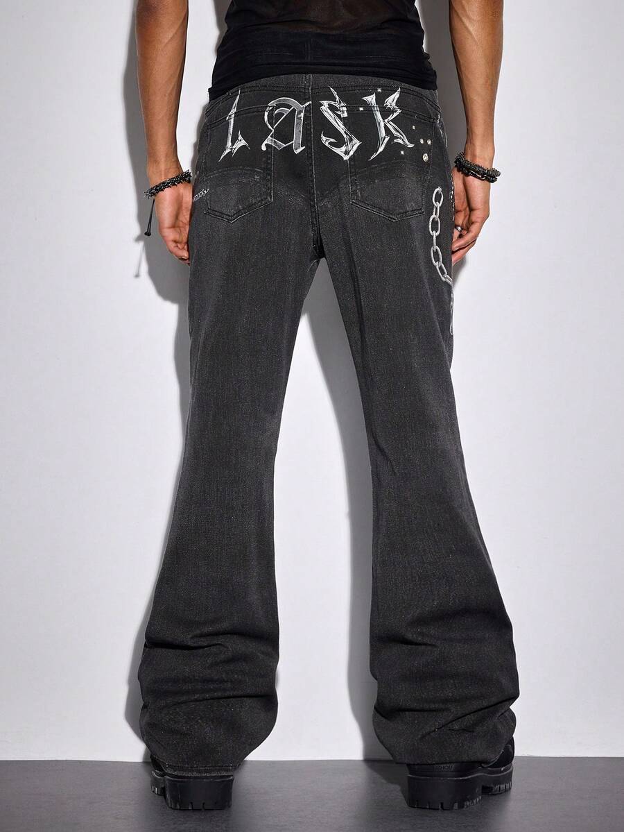 Contrast Color Pocket Denim Jeans