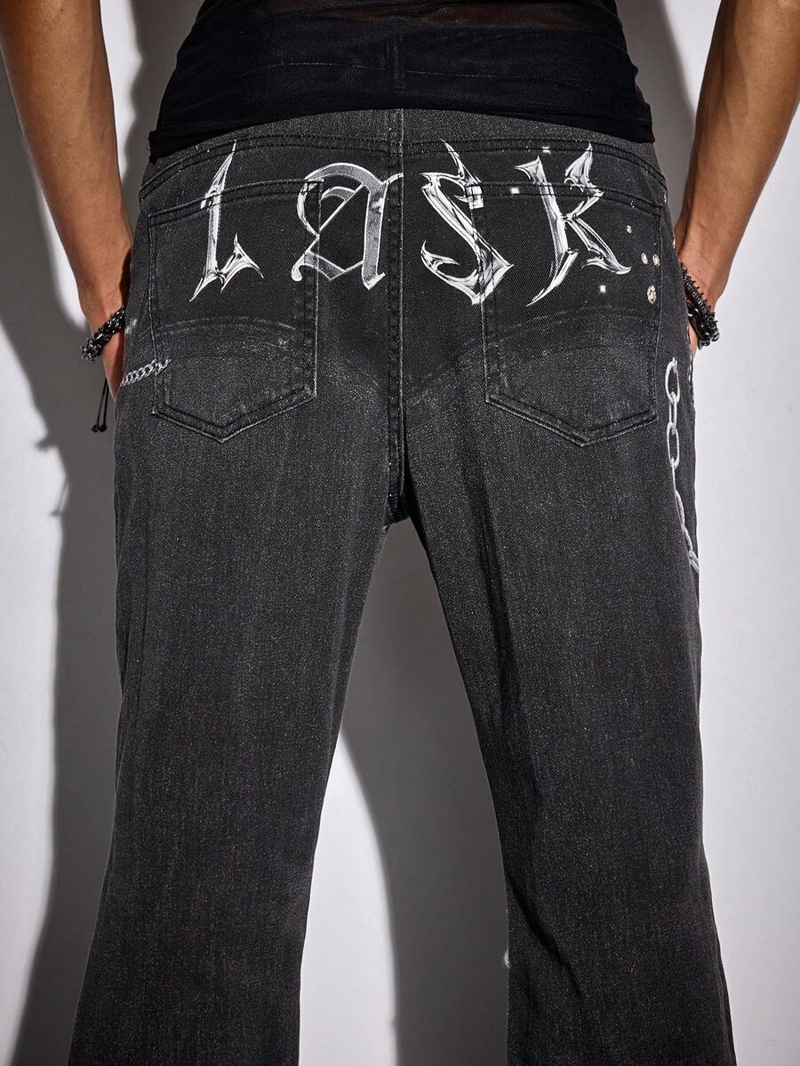 Contrast Color Pocket Denim Jeans