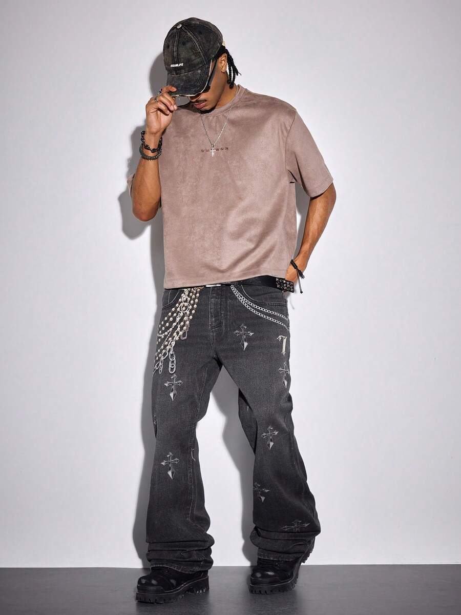 Contrast Color Pocket Denim Jeans