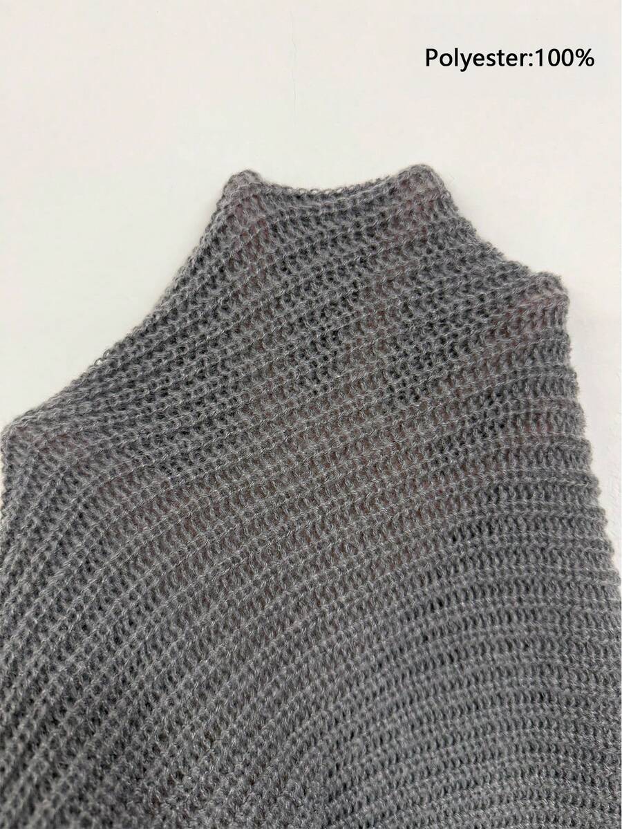 Men's Knit Drop Shoulder Crew Neck Pullover Sweater