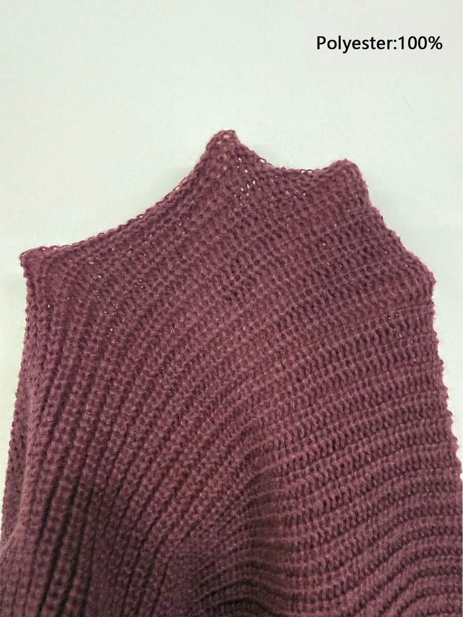Men's Knit Drop Shoulder Crew Neck Pullover Sweater