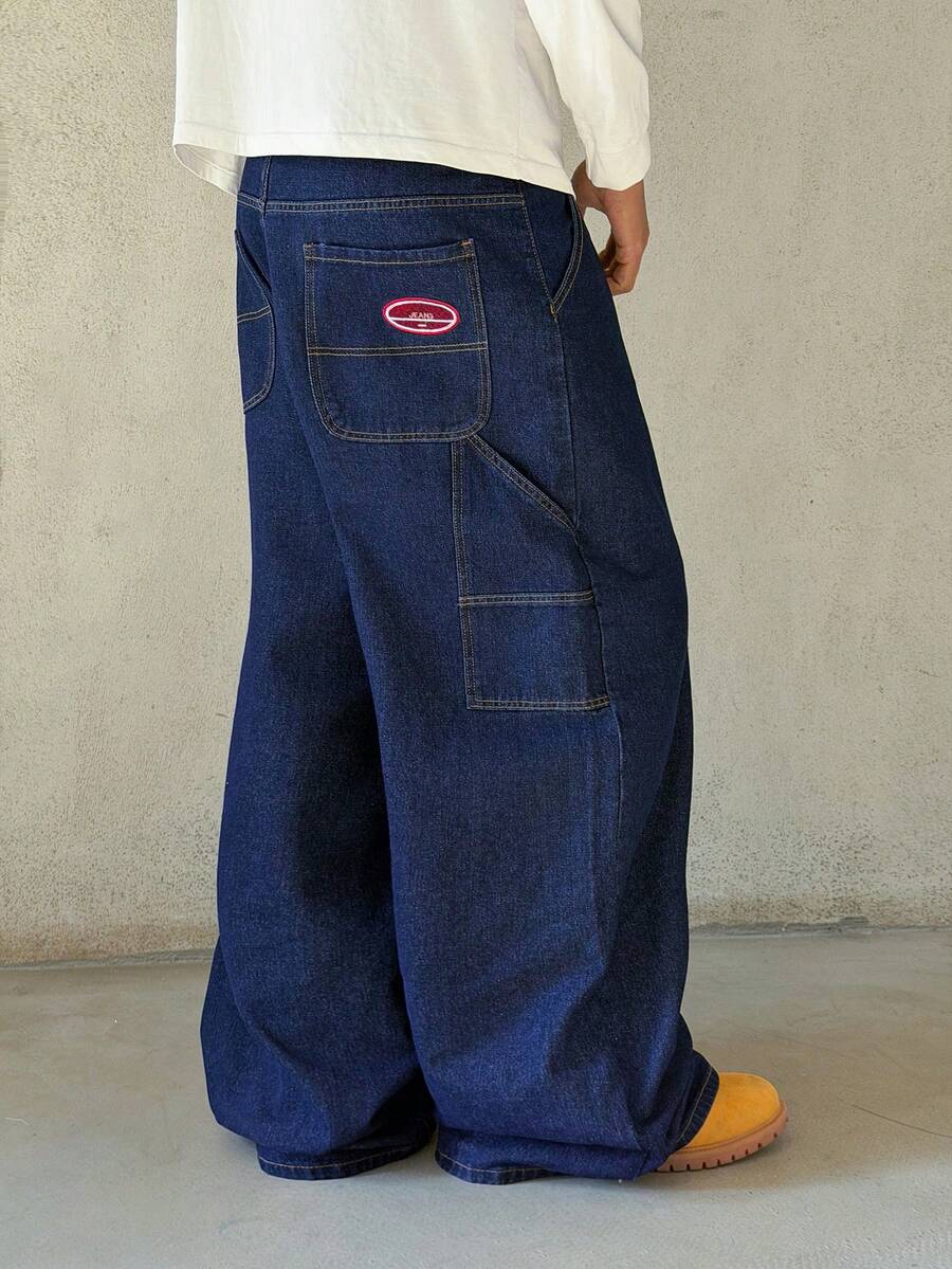 Side Pocket Wide Leg Denim Overalls