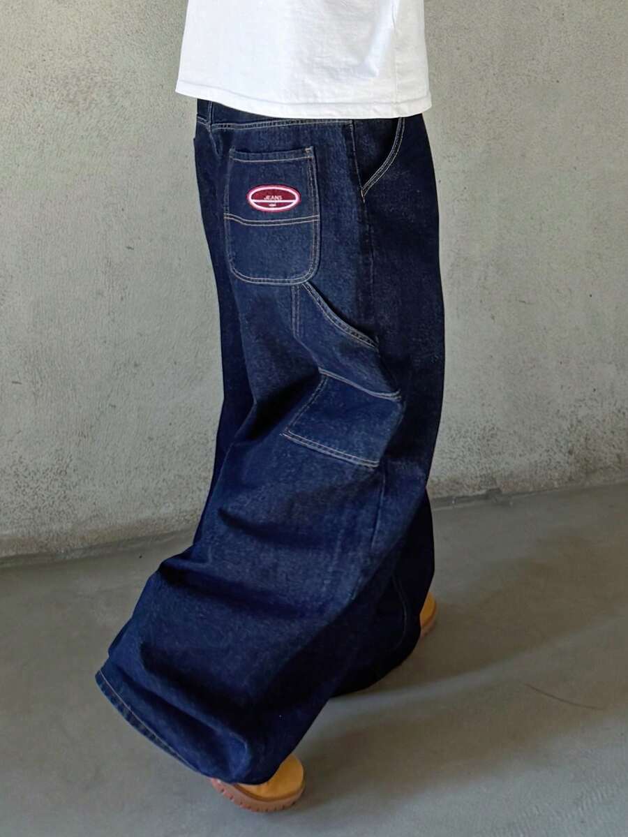 Side Pocket Wide Leg Denim Overalls