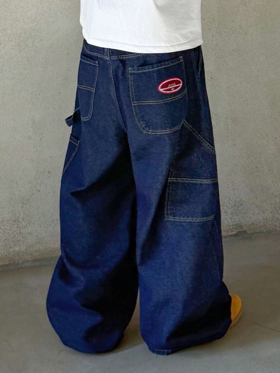 Side Pocket Wide Leg Denim Overalls