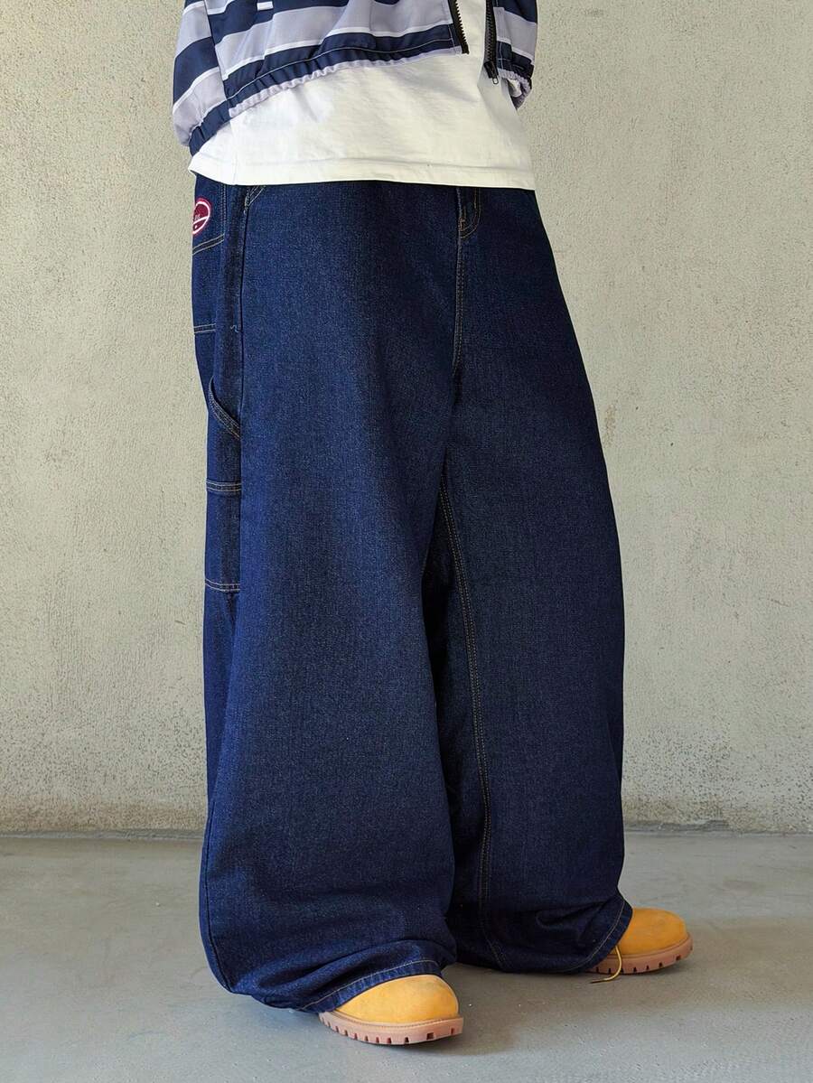 Side Pocket Wide Leg Denim Overalls