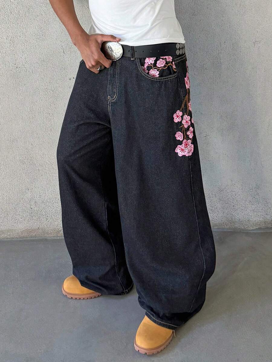 Side Pocket Wide Leg Denim Overalls