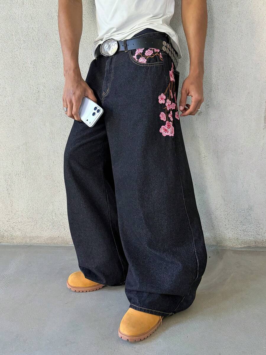 Side Pocket Wide Leg Denim Overalls