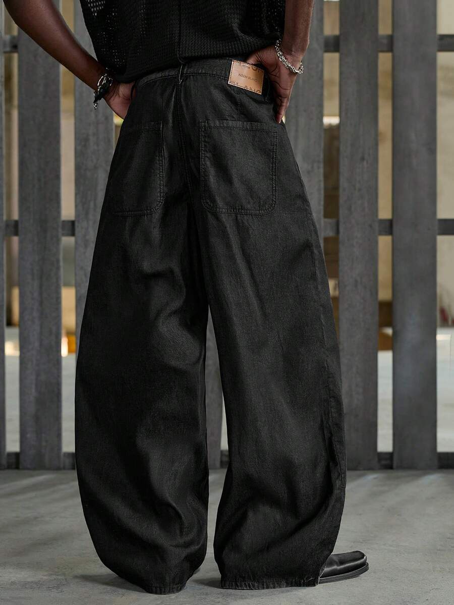 Men's Loose Fit Wide-Leg Pocket Jeans