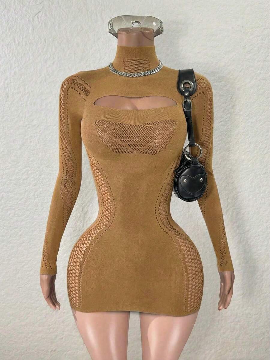 Long Sleeve Cutout Bodycon Dress