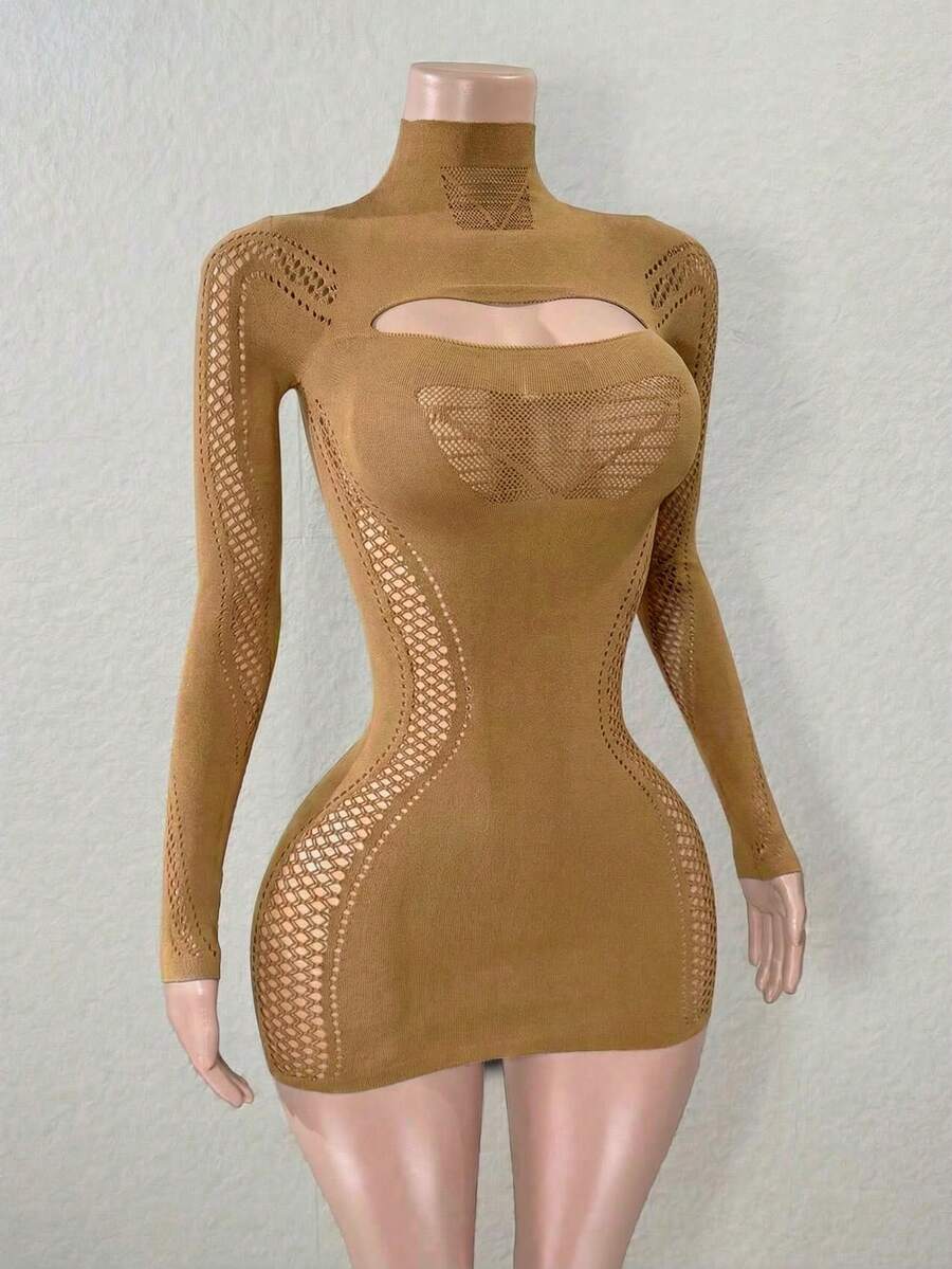 Long Sleeve Cutout Bodycon Dress