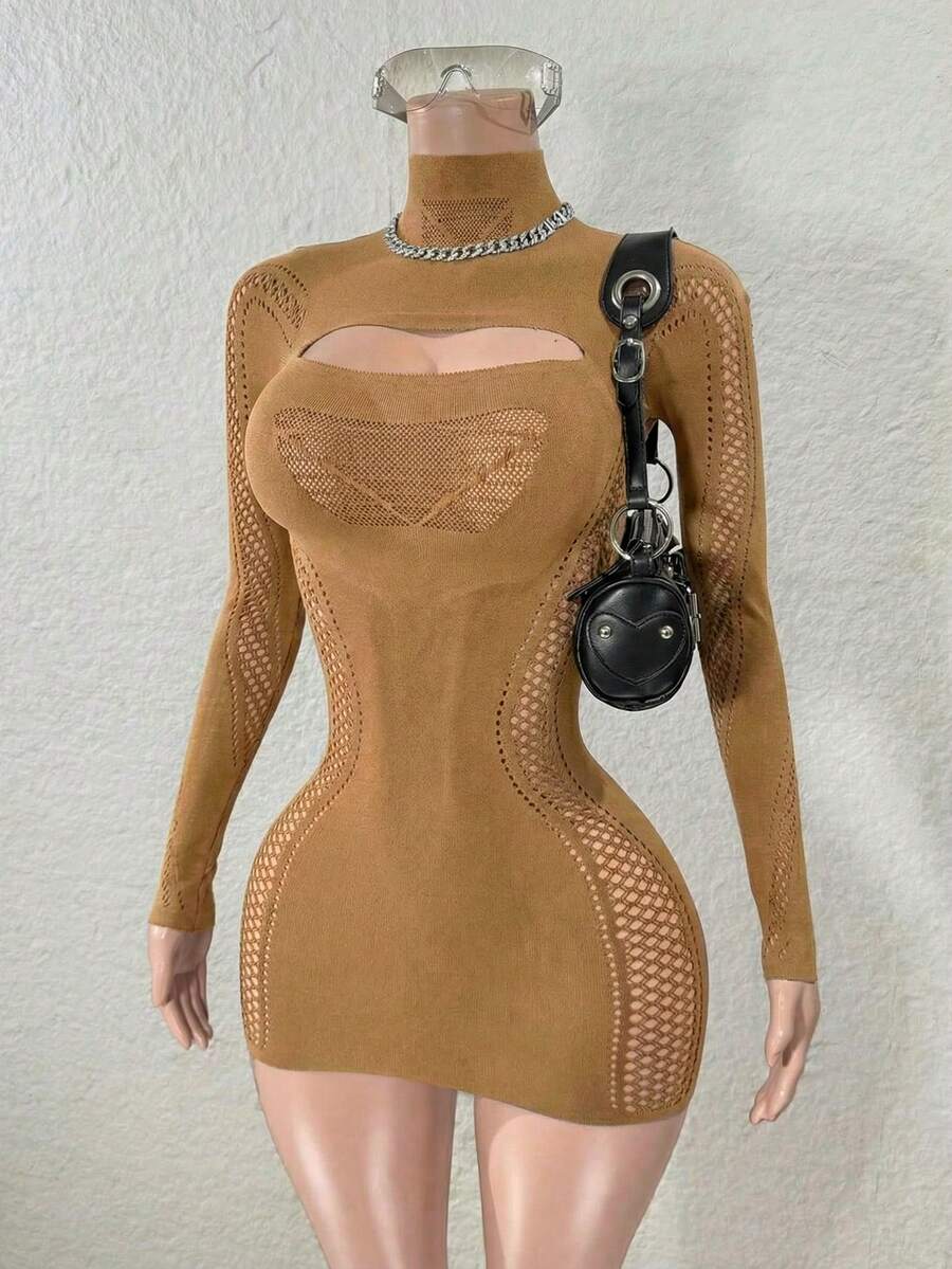 Long Sleeve Cutout Bodycon Dress
